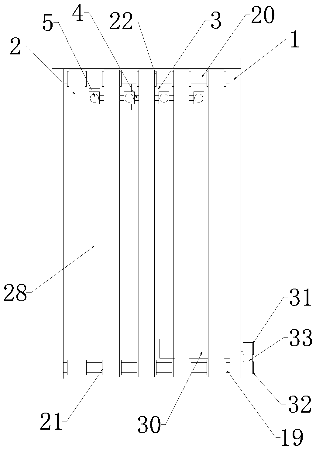 Discharging conveying device for packaging bag making machine