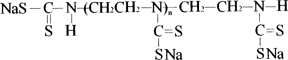 Chelating agent capable of simultaneously processing multiple heavy metallic ions