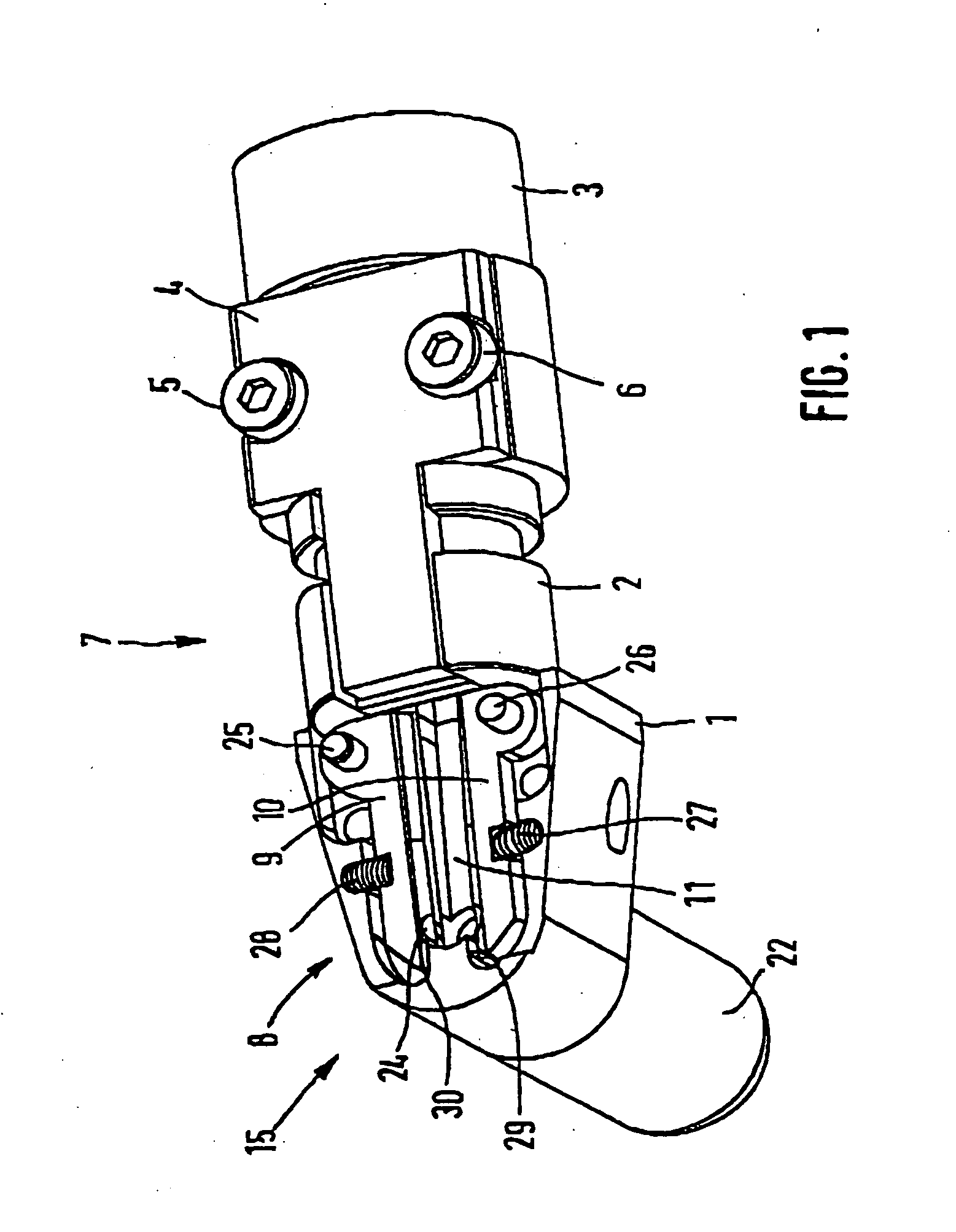 Conveyor for elongate components designed with a head and a shank