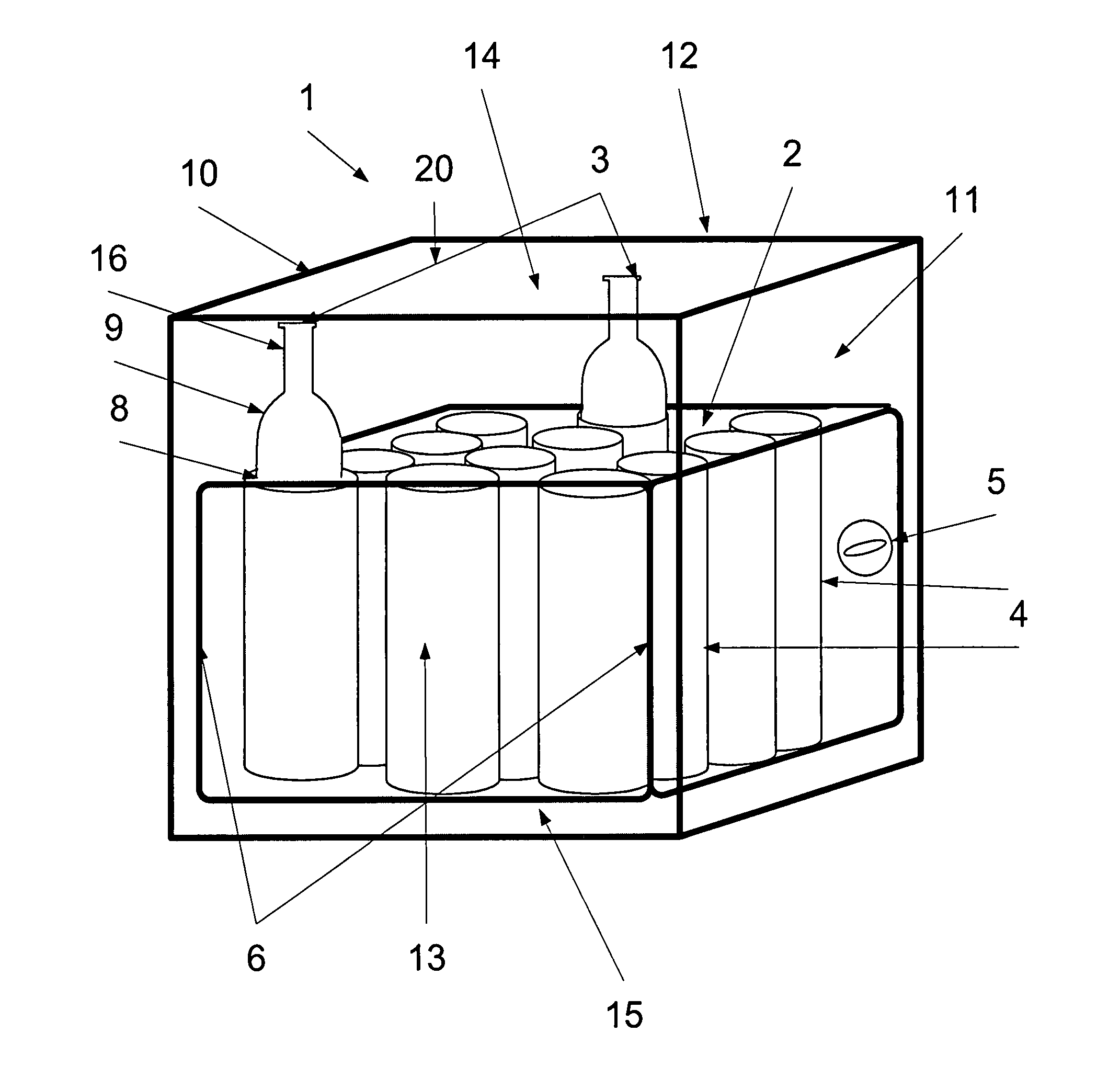 Inflatable apparatus for packaging bottles