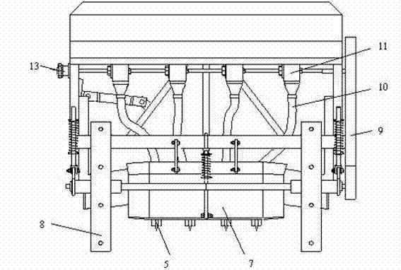 Wheat crop ridge seeding machine