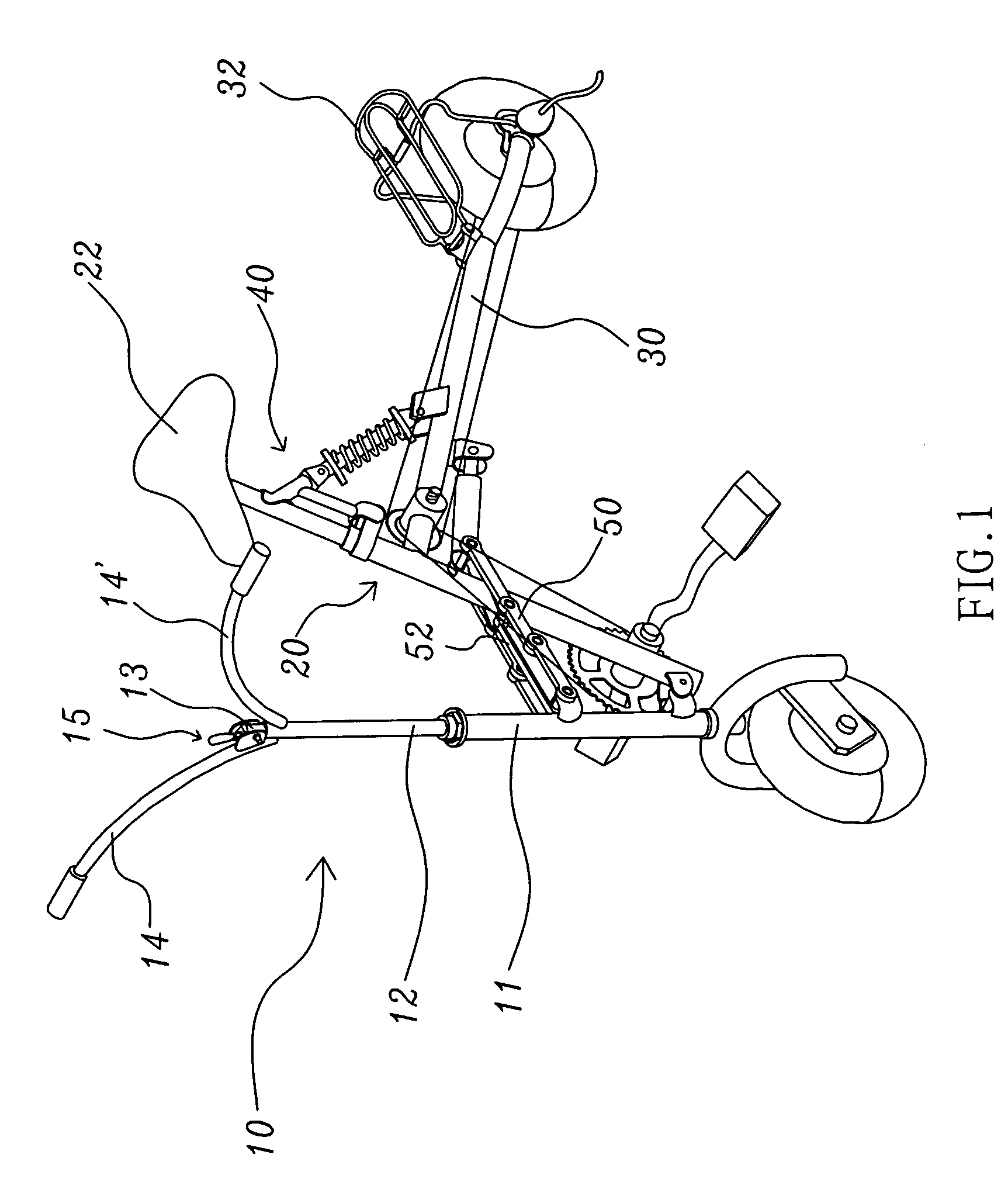 Folding bicycle structure