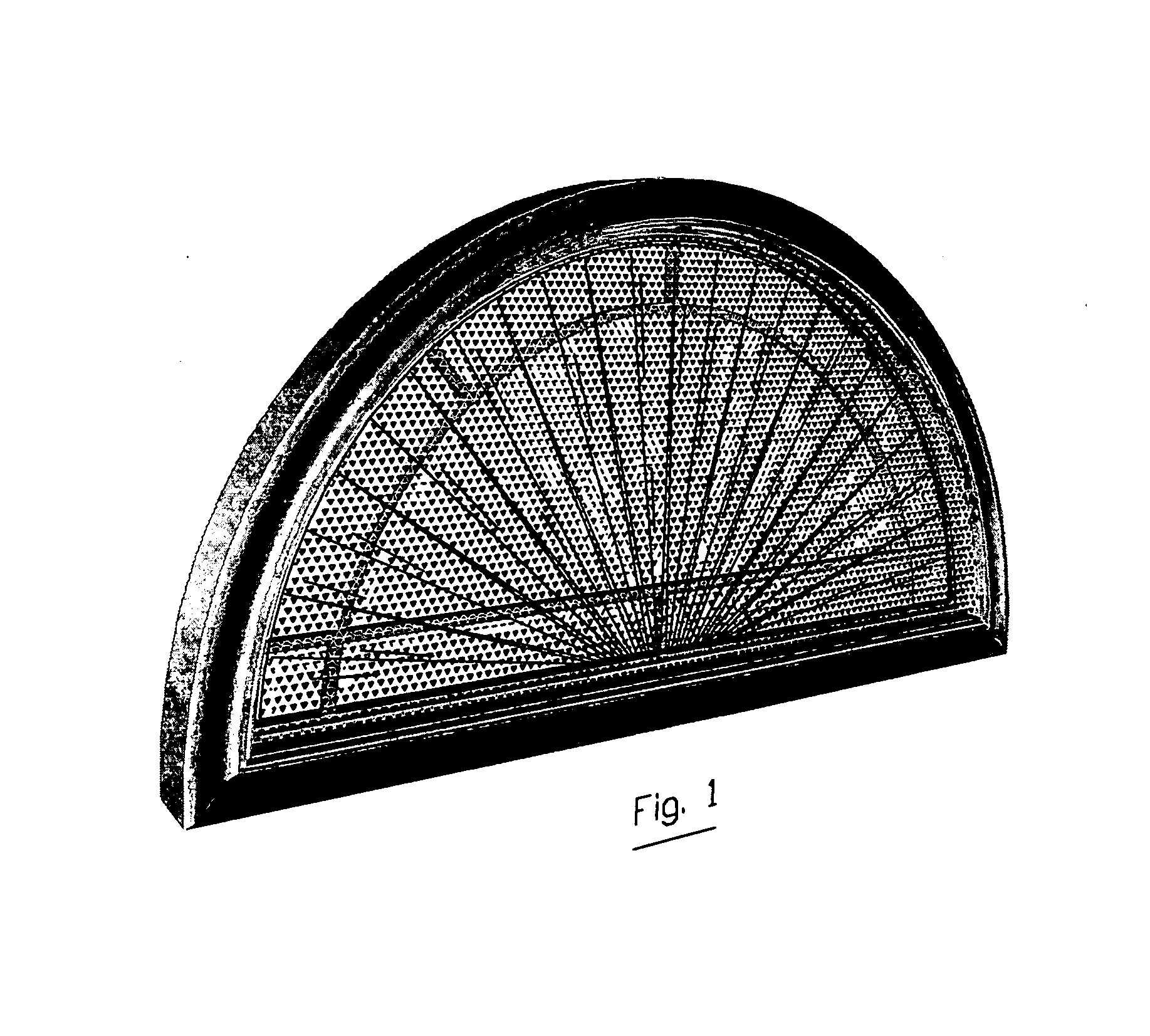 Unadorned arched window corering