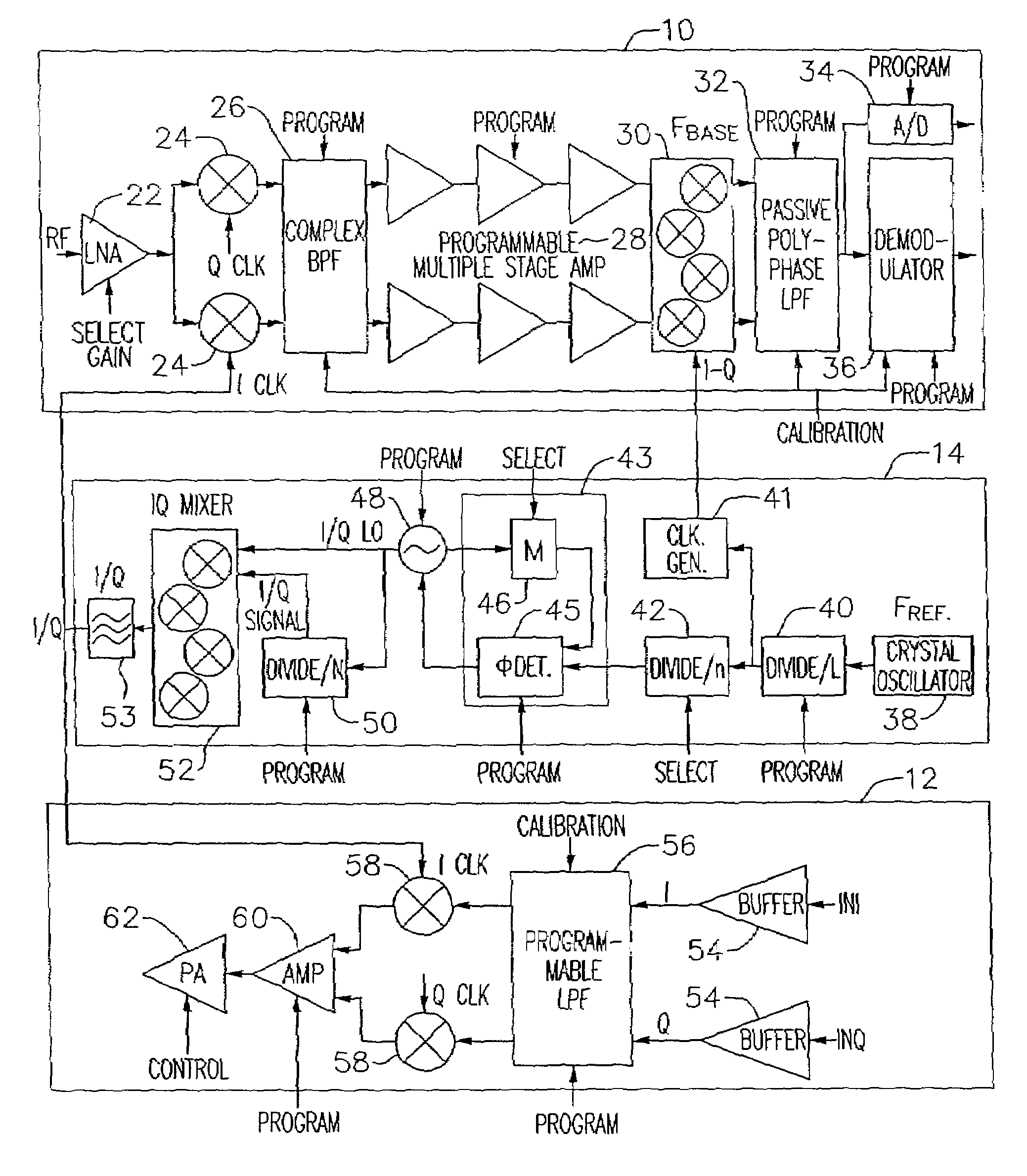 Adaptive radio transceiver with a local oscillator