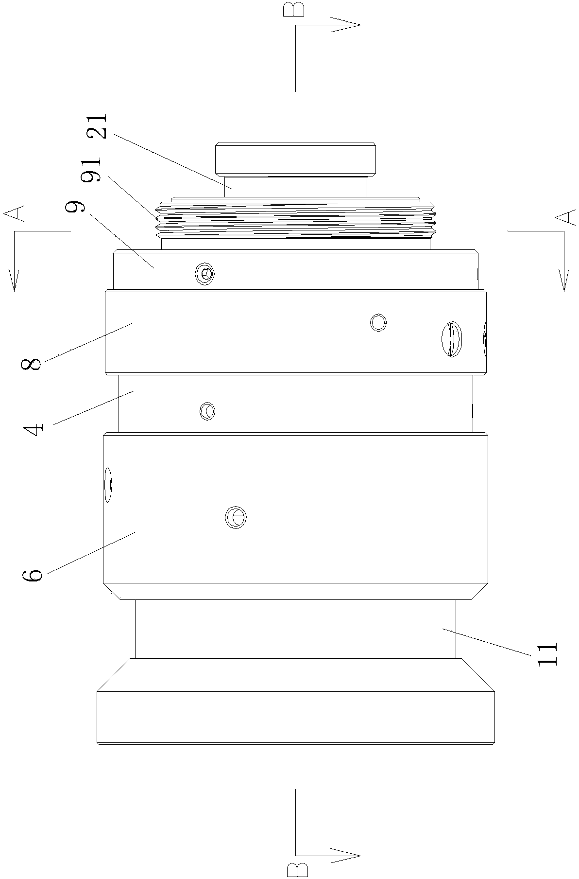 Lens adjustable in coaxiality of front lens group and rear lens group