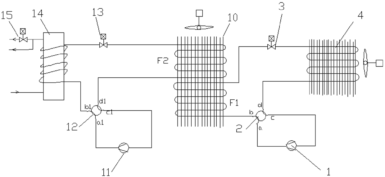 Multifunctional wide-working-condition efficient triple-generation air conditioner-water heater system