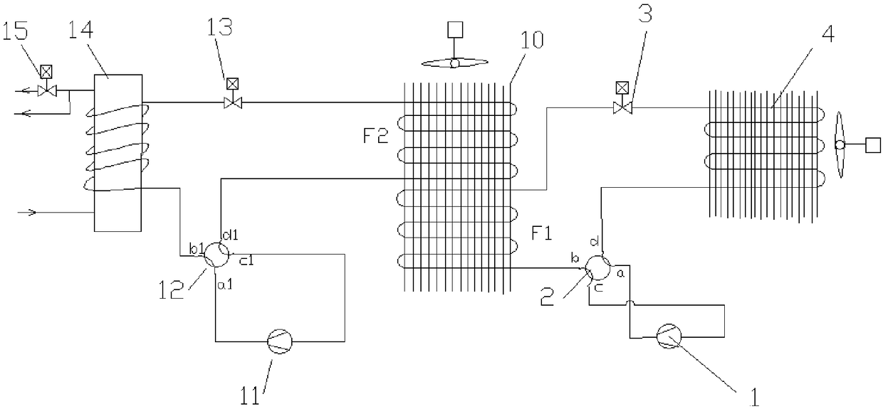 Multifunctional wide-working-condition efficient triple-generation air conditioner-water heater system