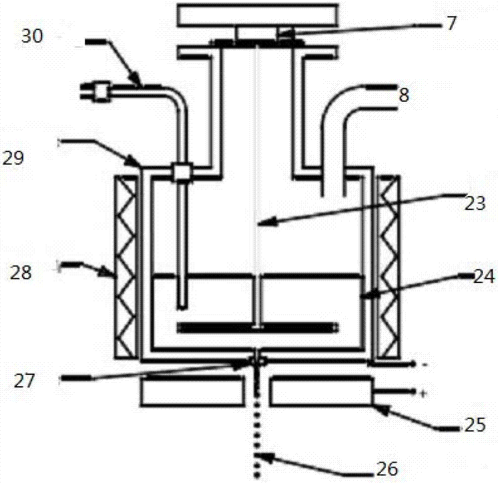 Metallic target generator without vibrating rod