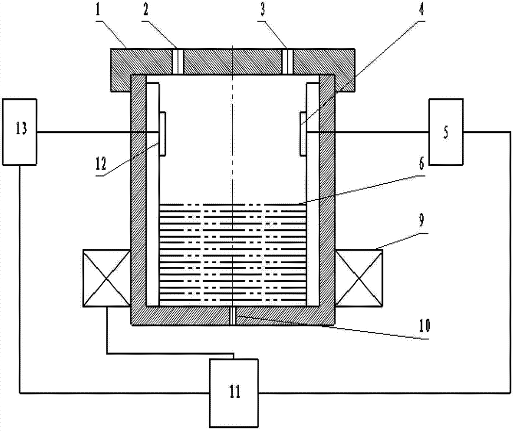 Metallic target generator without vibrating rod