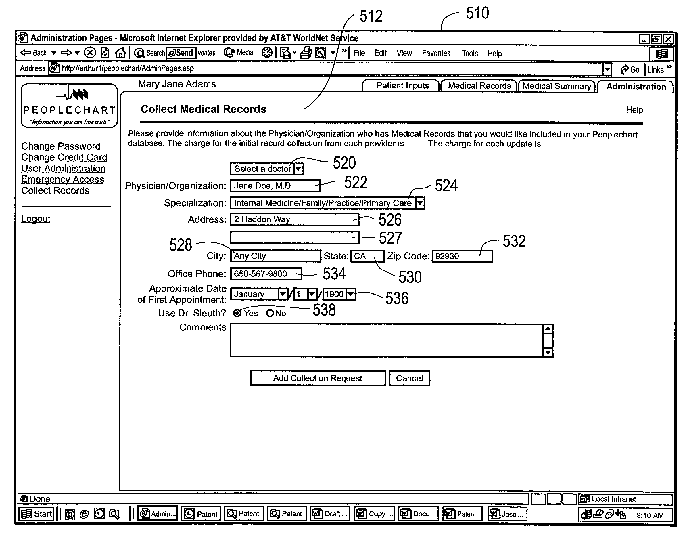 Patient directed system and method for managing medical information