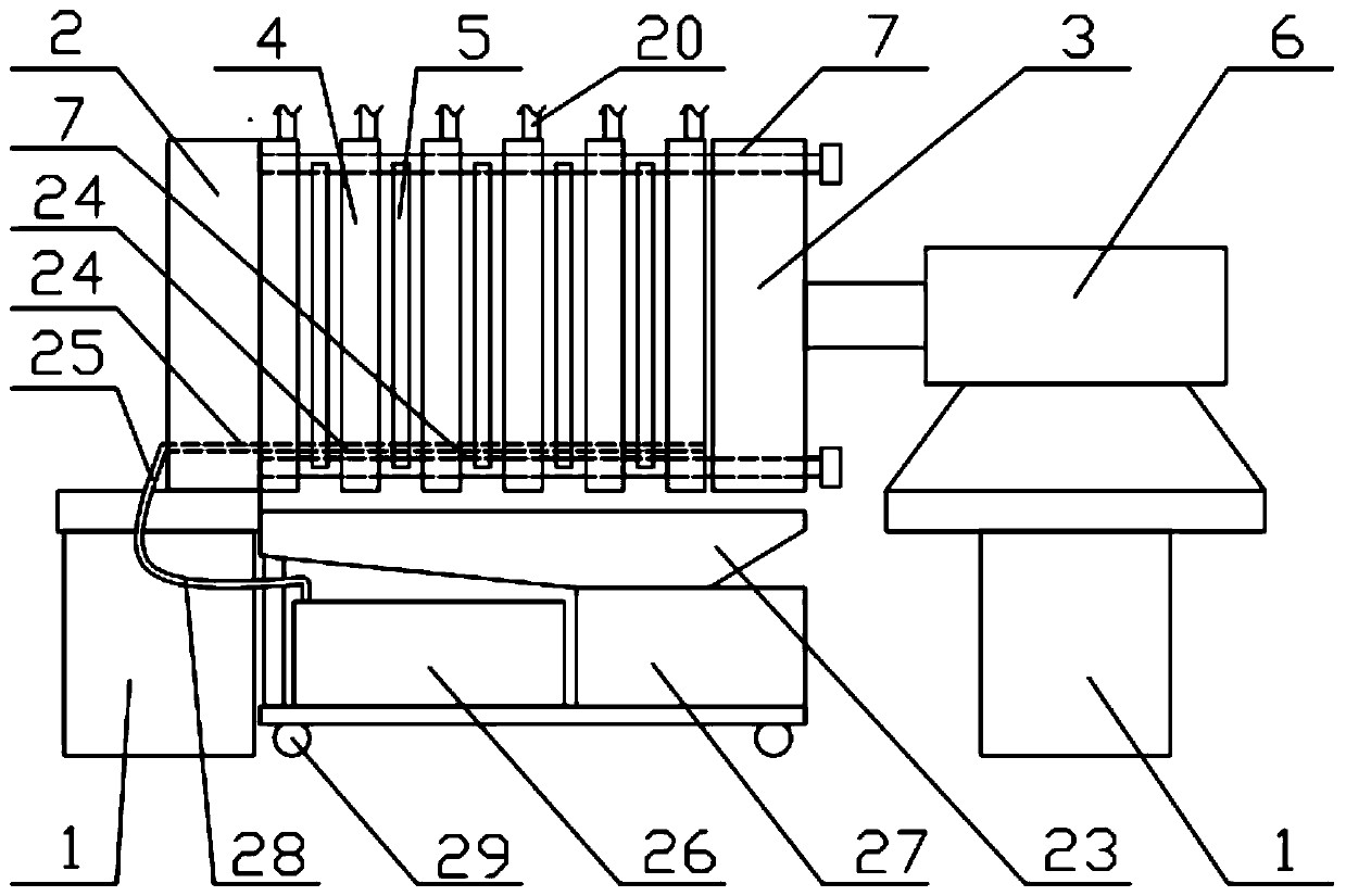 Preparation method of ganciclovir powder injection and filter press used by same