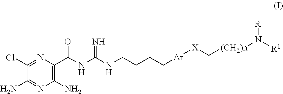 Arylalkyl- and aryloxyalkyl-substituted epithelial sodium channel blocking compounds