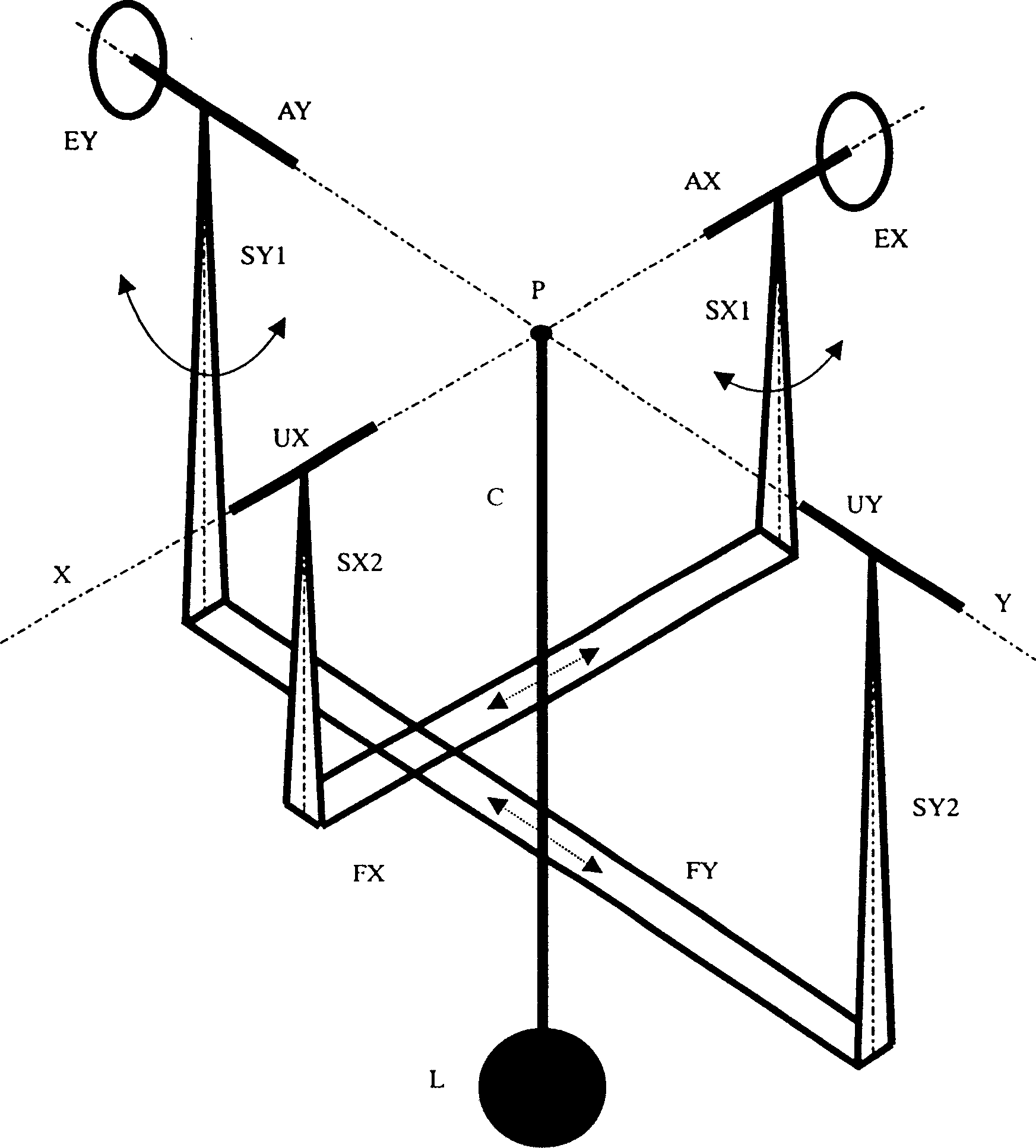 Lifting rope angle measurer for crane