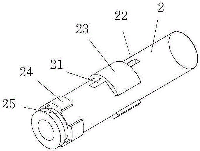 Rotary distributing axial impact drilling tool