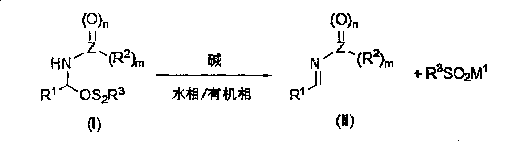 Method of preparing sulfone amide and method of using said sulfone smine to prepare N-substituted imine