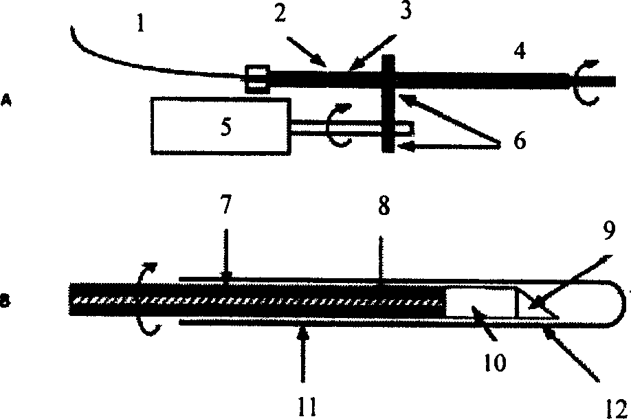 Endoscopic optical tomographic imaging scanning probe device based on micro motor