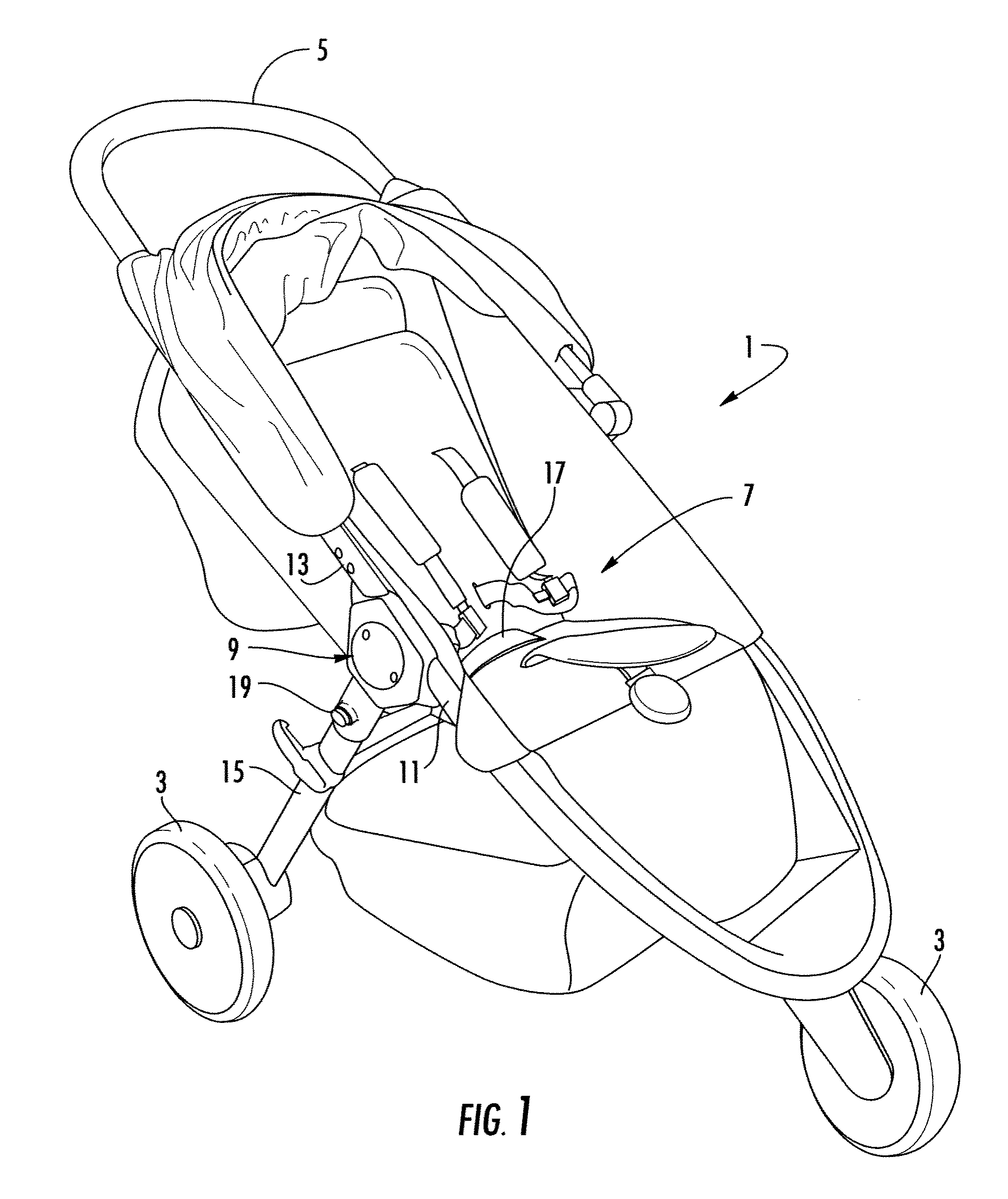 Hinge assembly for folding stroller