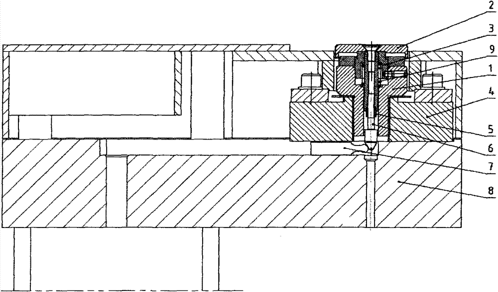 Detection-type locomotive lifting jack support head with weighing function