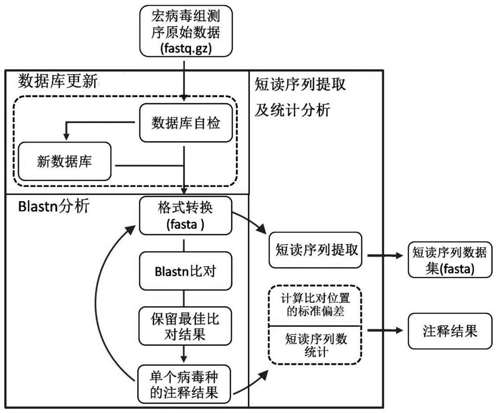 Method, system, storage medium and device for annotating macro virus group original sequencing data short-read sequence