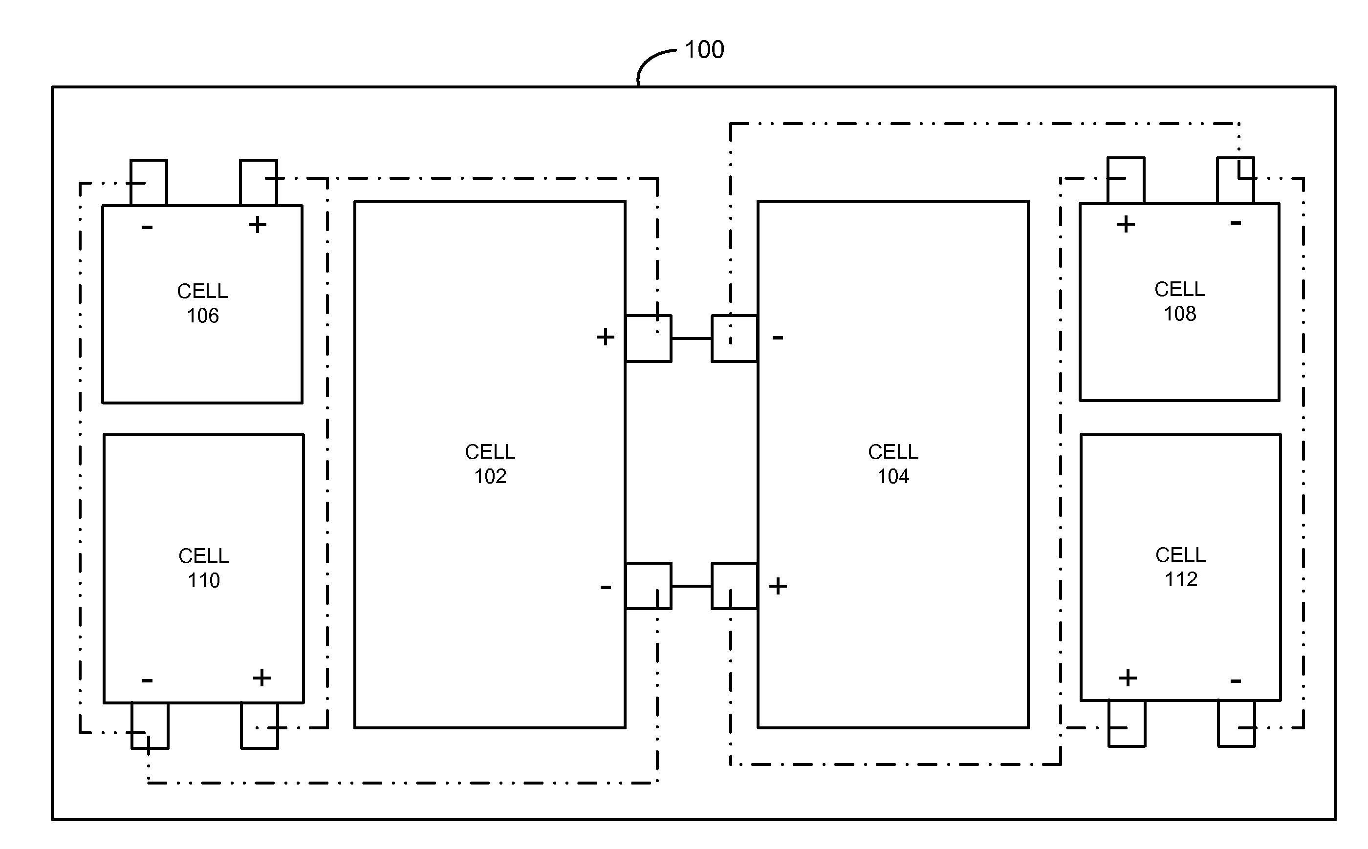 Battery pack with cells of different capacities