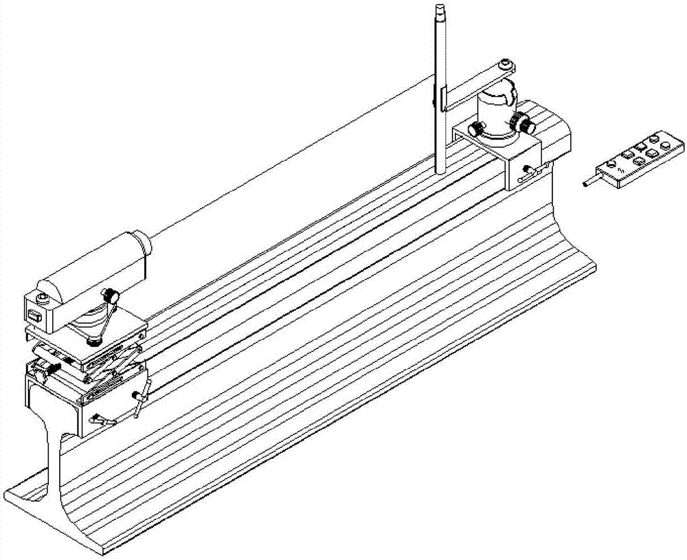 Railway artificial track lifting elevation laser control device and elevation control method thereof