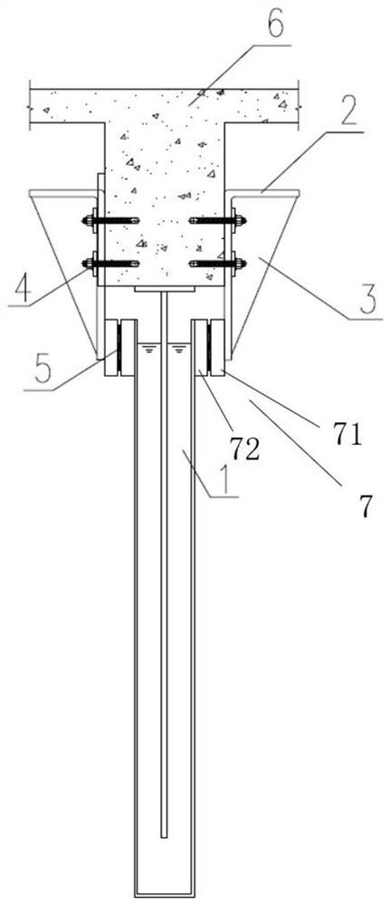 Structure and implementation method for solving out-of-plane rigidity of viscous damping wall