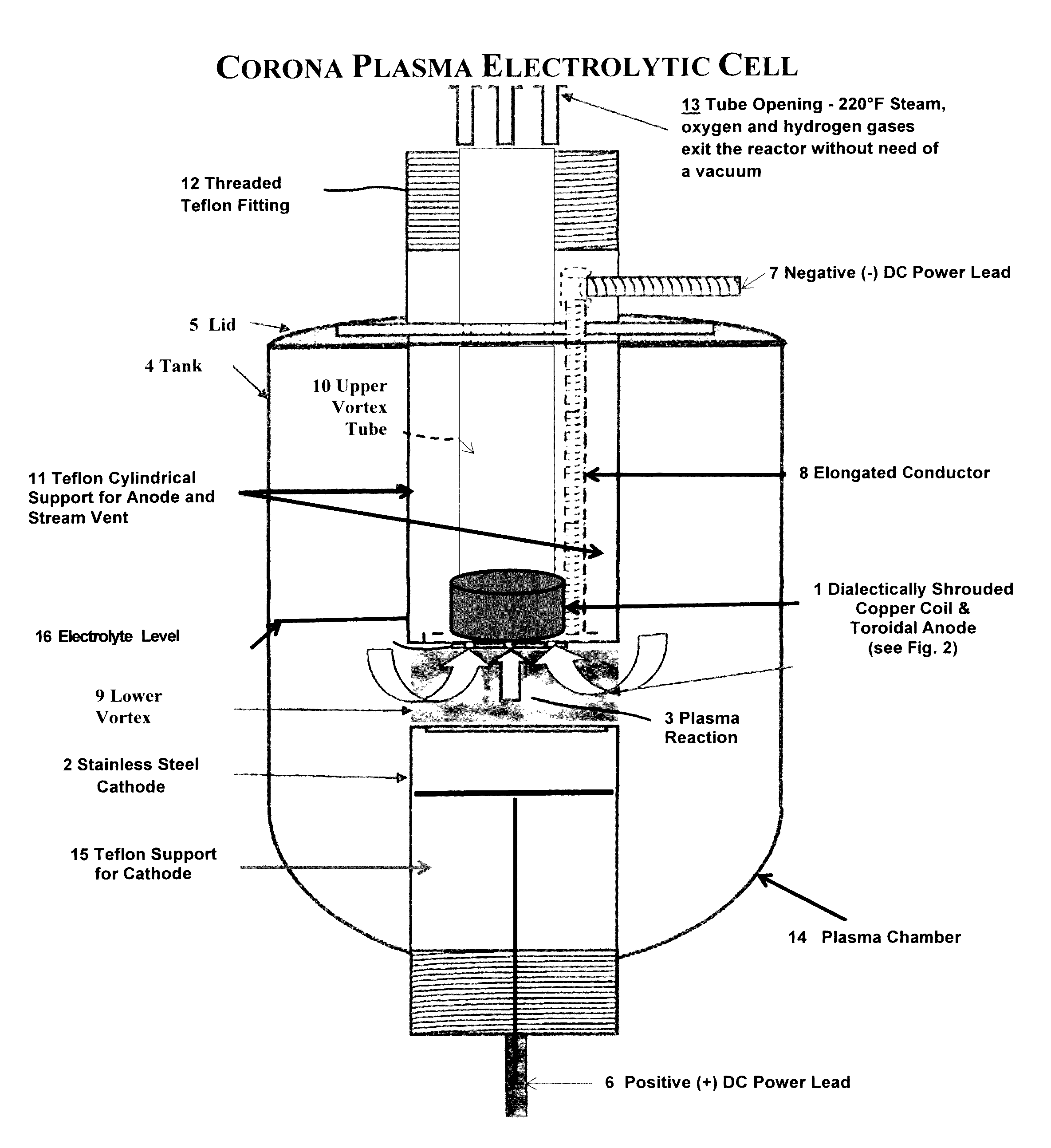 Electrolytic cell for heating electrolyte by a glow plasma field in the electrolyte