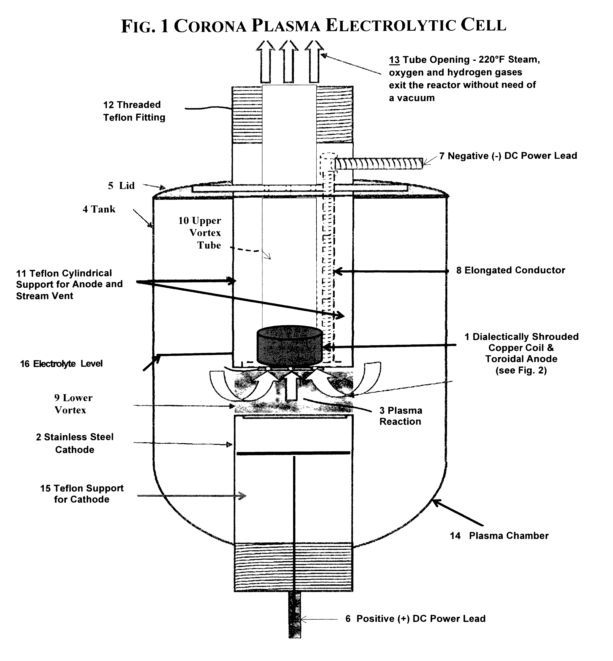 Electrolytic cell for heating electrolyte by a glow plasma field in the electrolyte