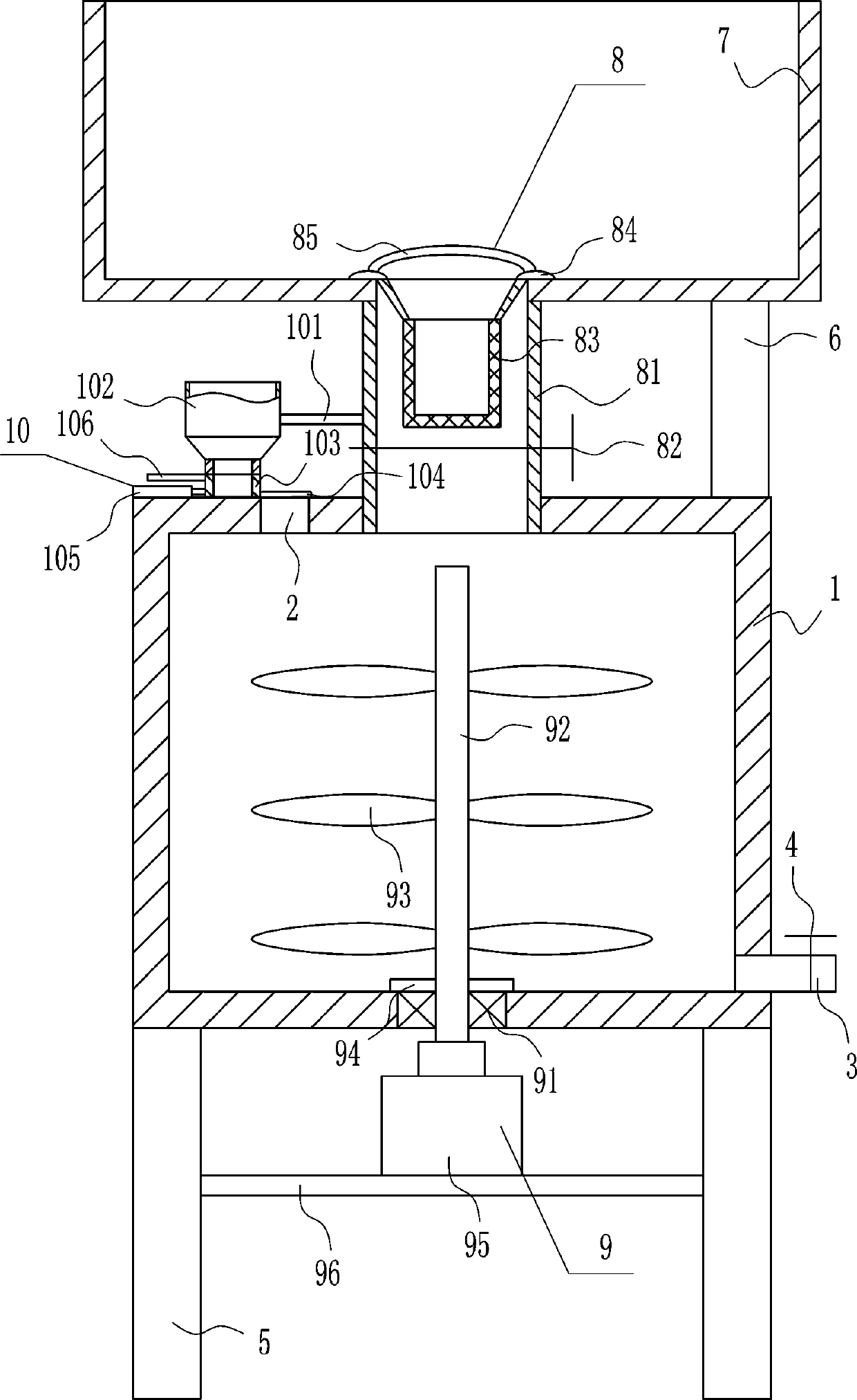 Domestic sewage filtering and cleaning bench