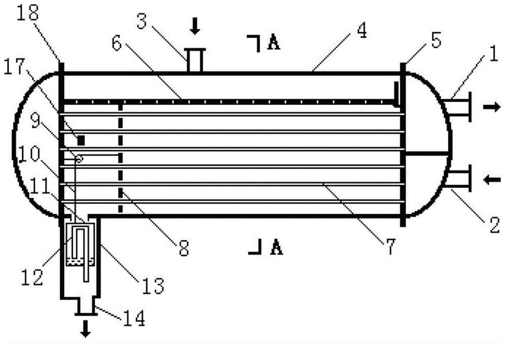 Tube-shell horizontal liquid film turnover falling-film absorption device using omega-shaped springs