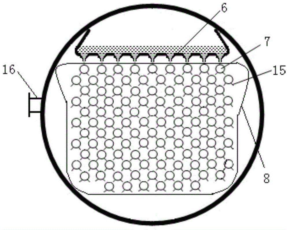 Tube-shell horizontal liquid film turnover falling-film absorption device using omega-shaped springs