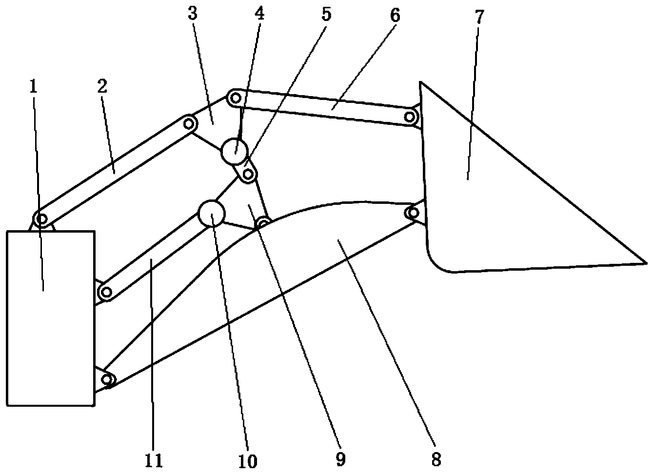 Two freedom degree controllable type loading mechanism with initiative metamorphic function