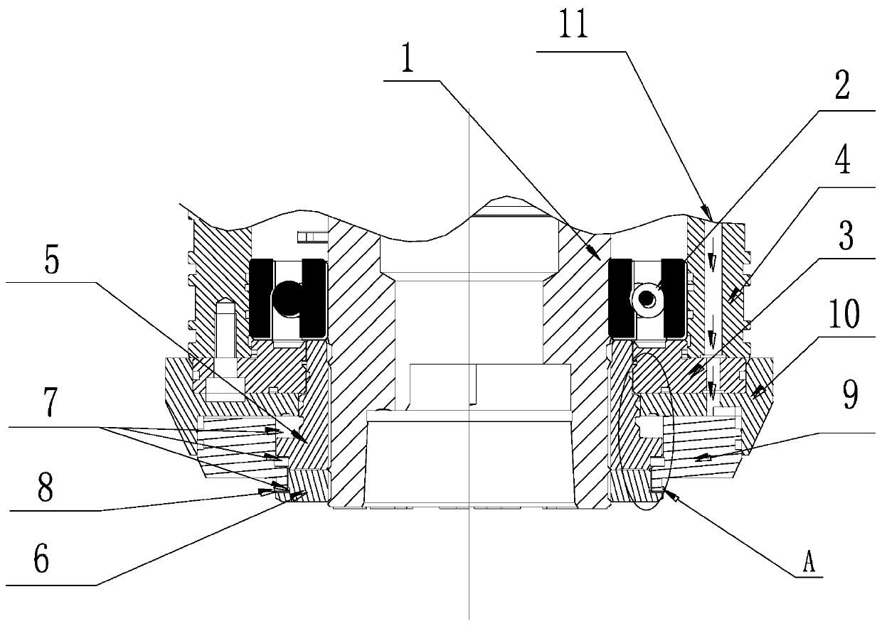 Air seal mechanism for front end of main shaft