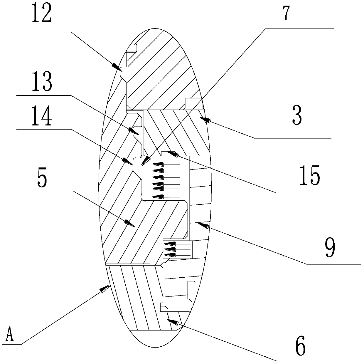 Air seal mechanism for front end of main shaft