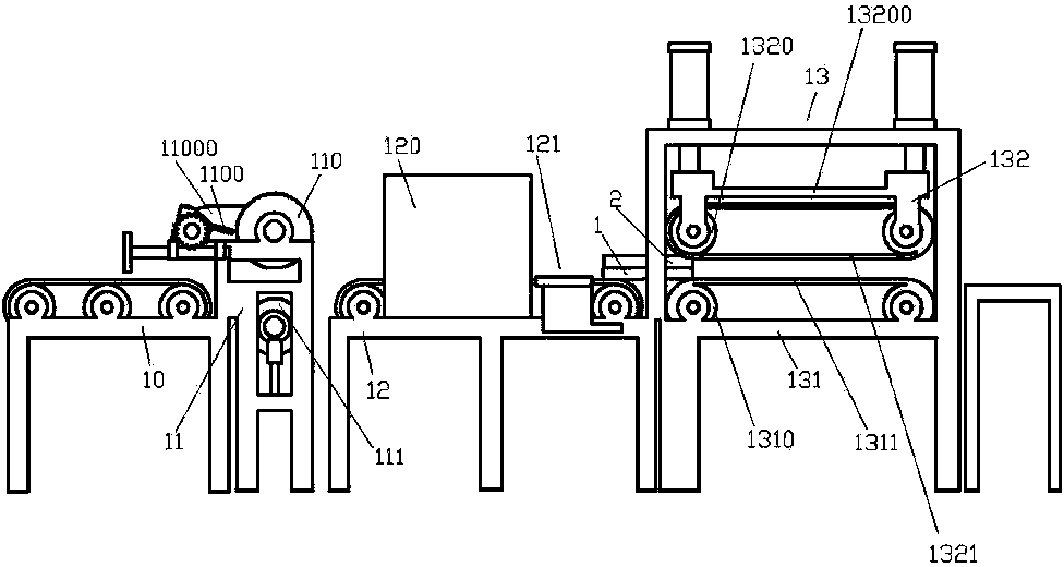 Device for producing composite cushion core of mattress