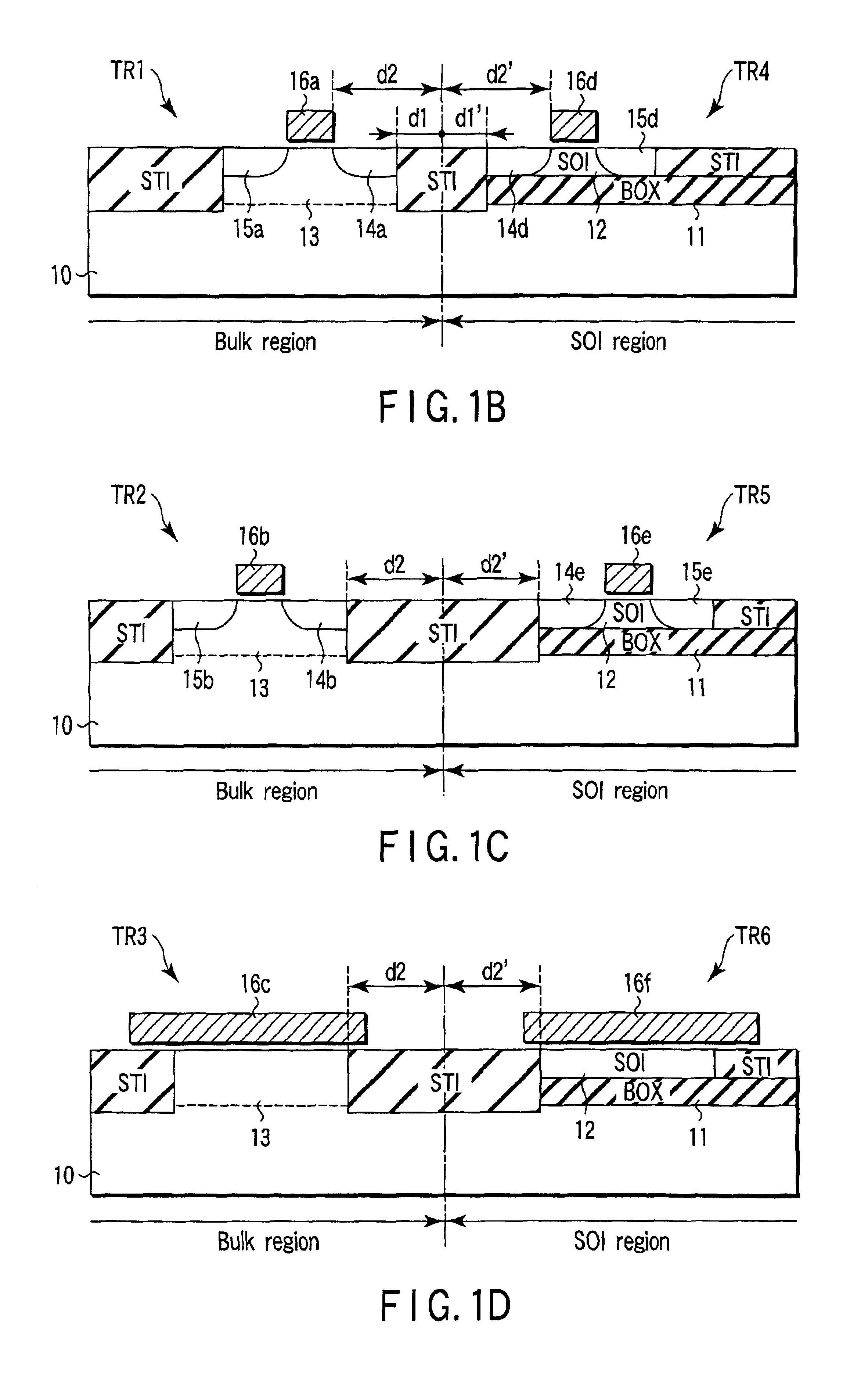 Semiconductor device having one of patterned SOI and SON structure