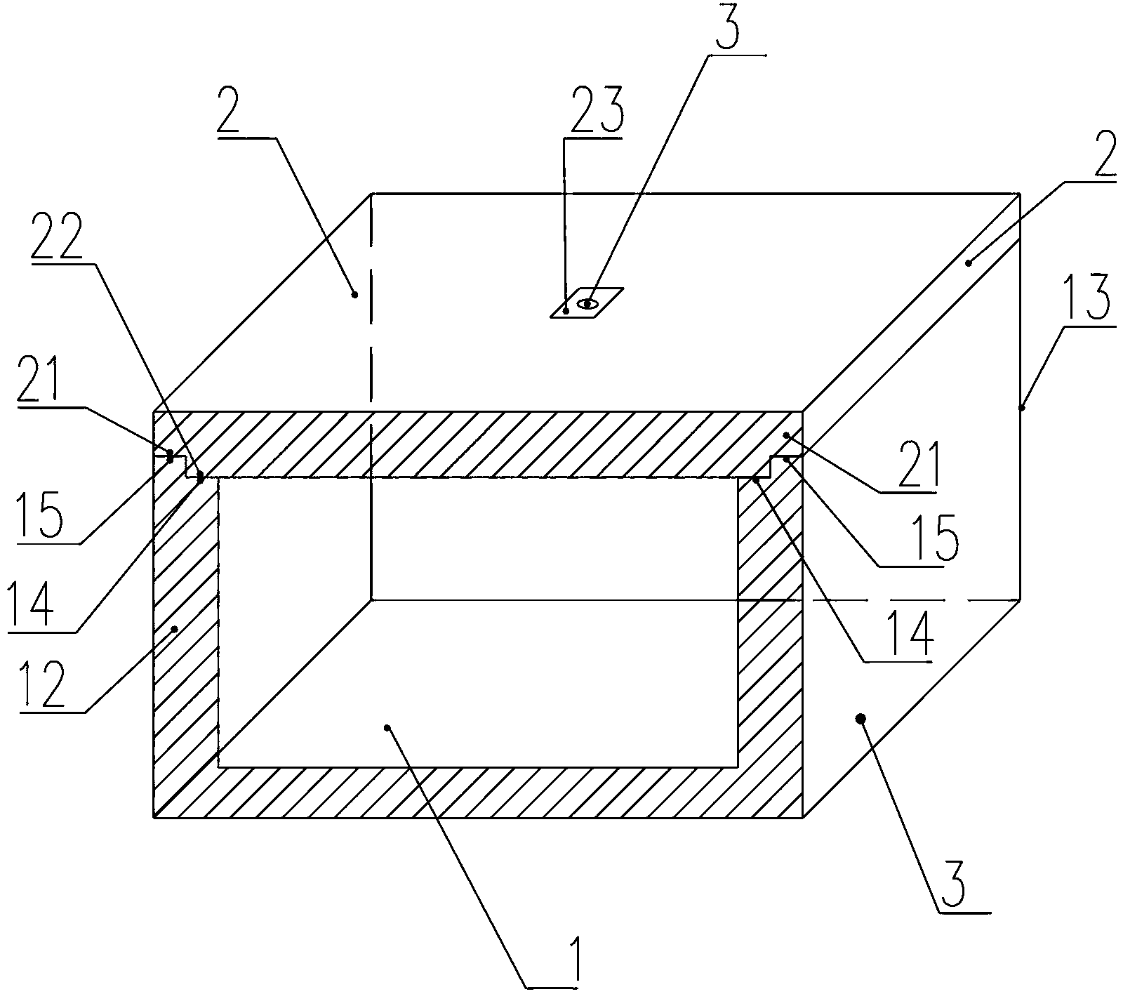 Hollow packaging box made of high-concentration ozone ice crystals