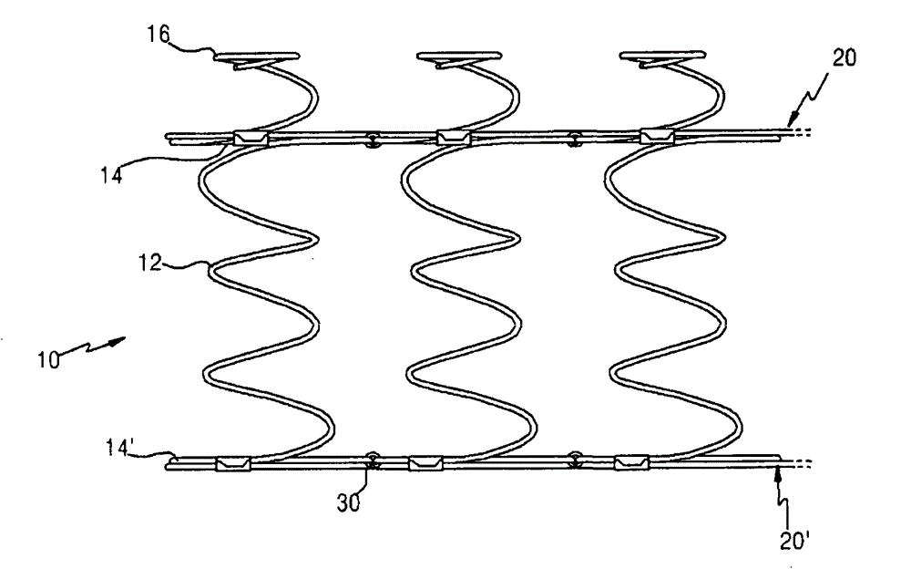 High Tension Coil Spring Structure for Bed Mattress Having Means for Preventing Friction Noise