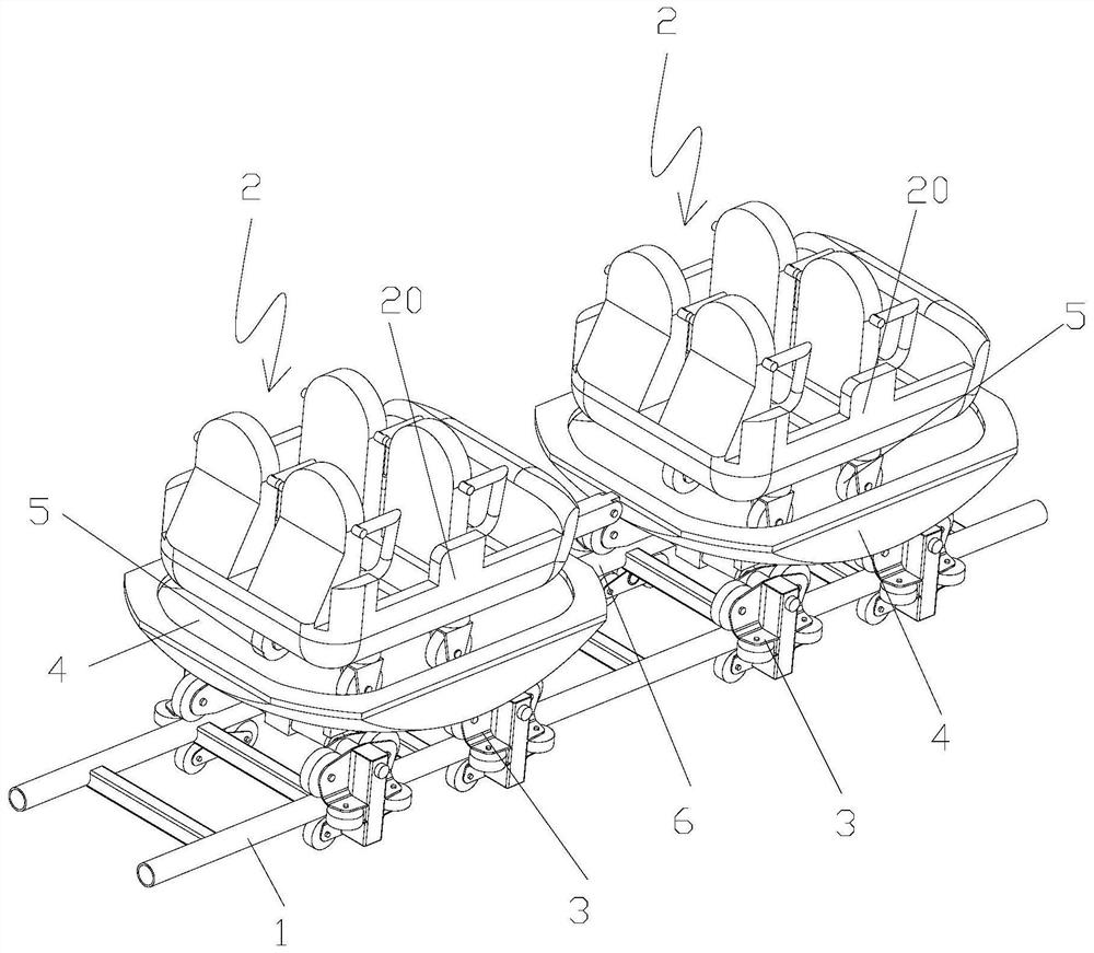 Roller coaster with passenger device capable of sliding at will