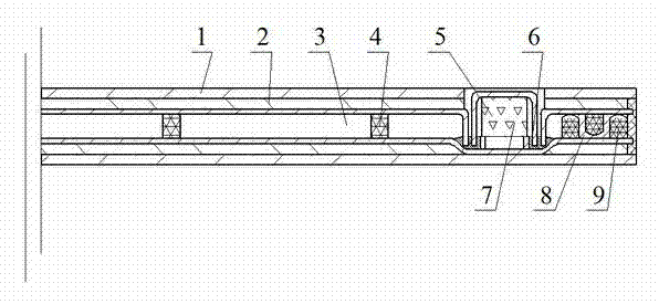 Metal composite vacuum panel with sealing strips and getter and manufacturing method thereof