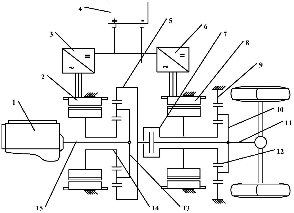 Planetary type dual-mode petrol-electric parallel and serial hybrid power system