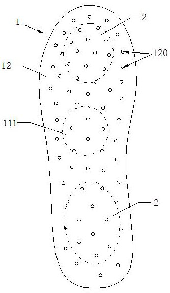 Blowing dehumidification breathable sole