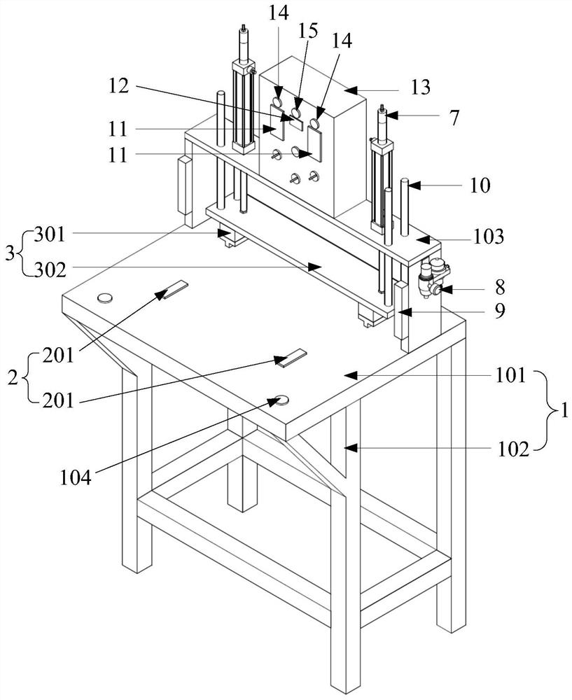 Fixed-point heating and pressurizing curing device