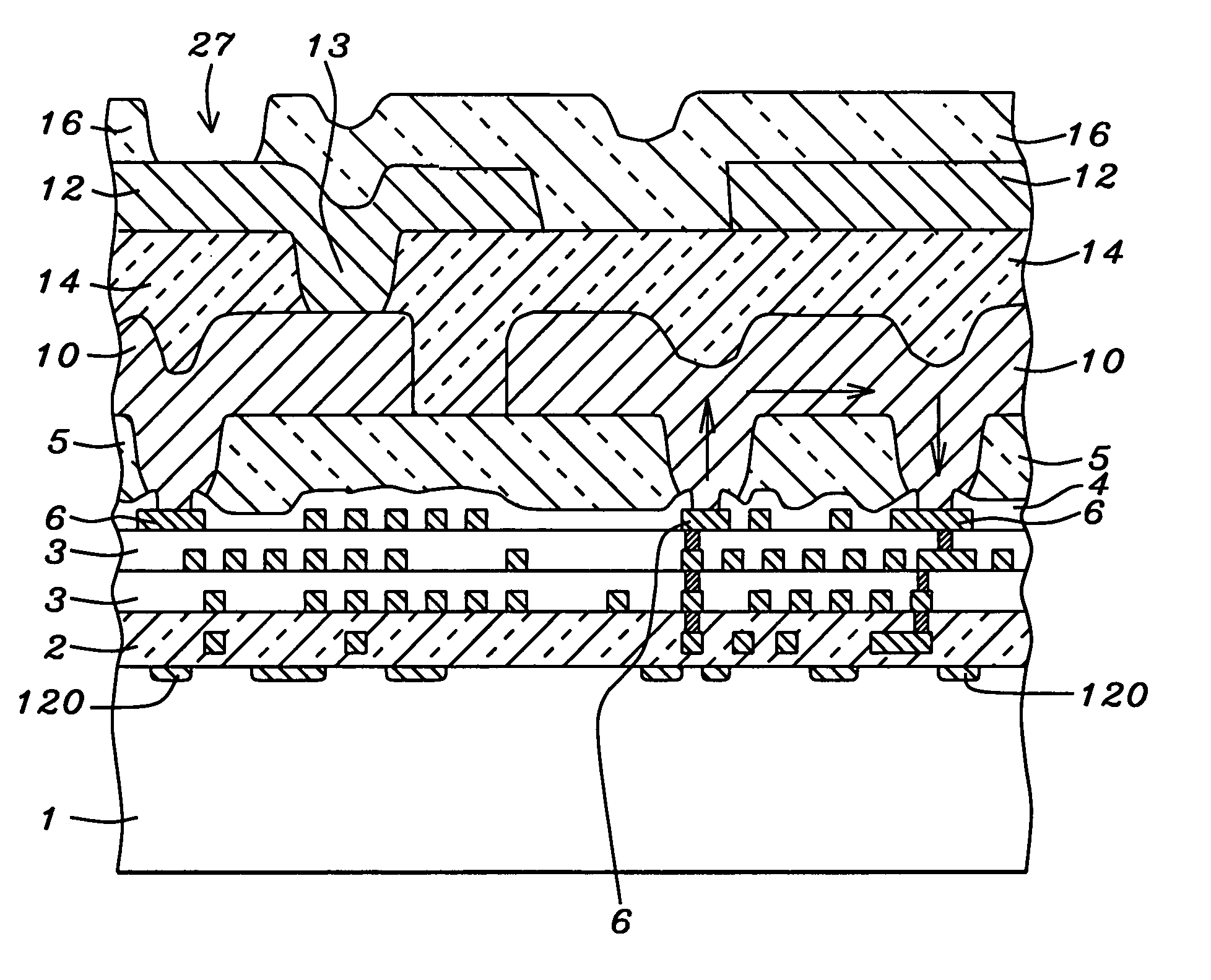 Top layers of metal for integrated circuits