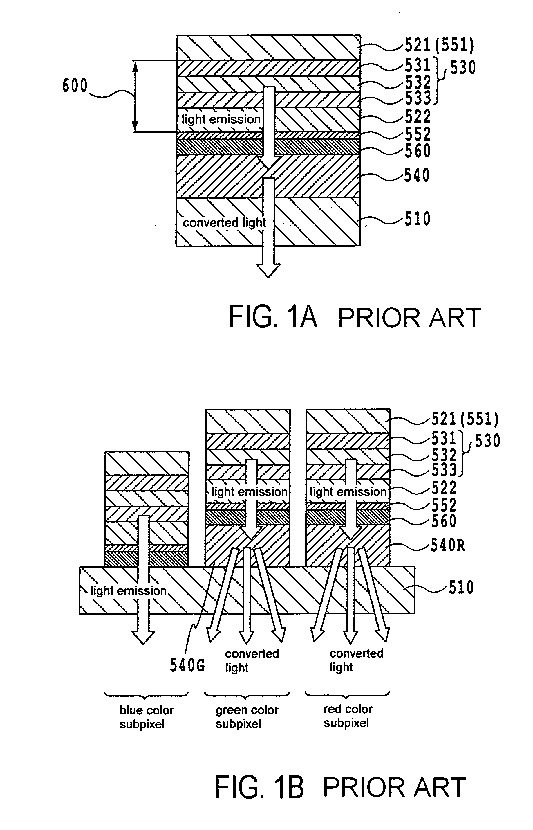 Resonant cavity color conversion el device and organic el display device using the same