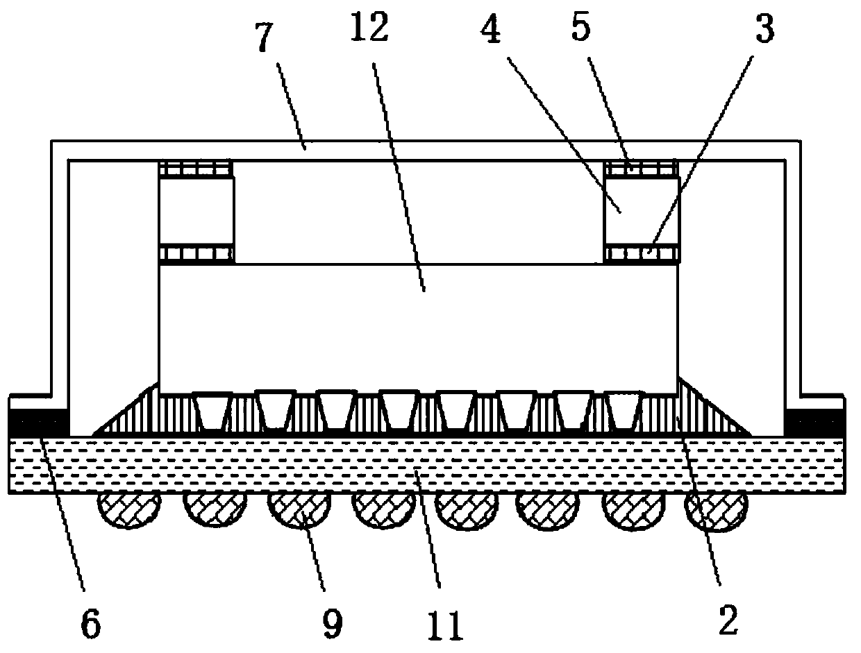 Sealing cover balance filling packaging structure and process for sorted flip chips