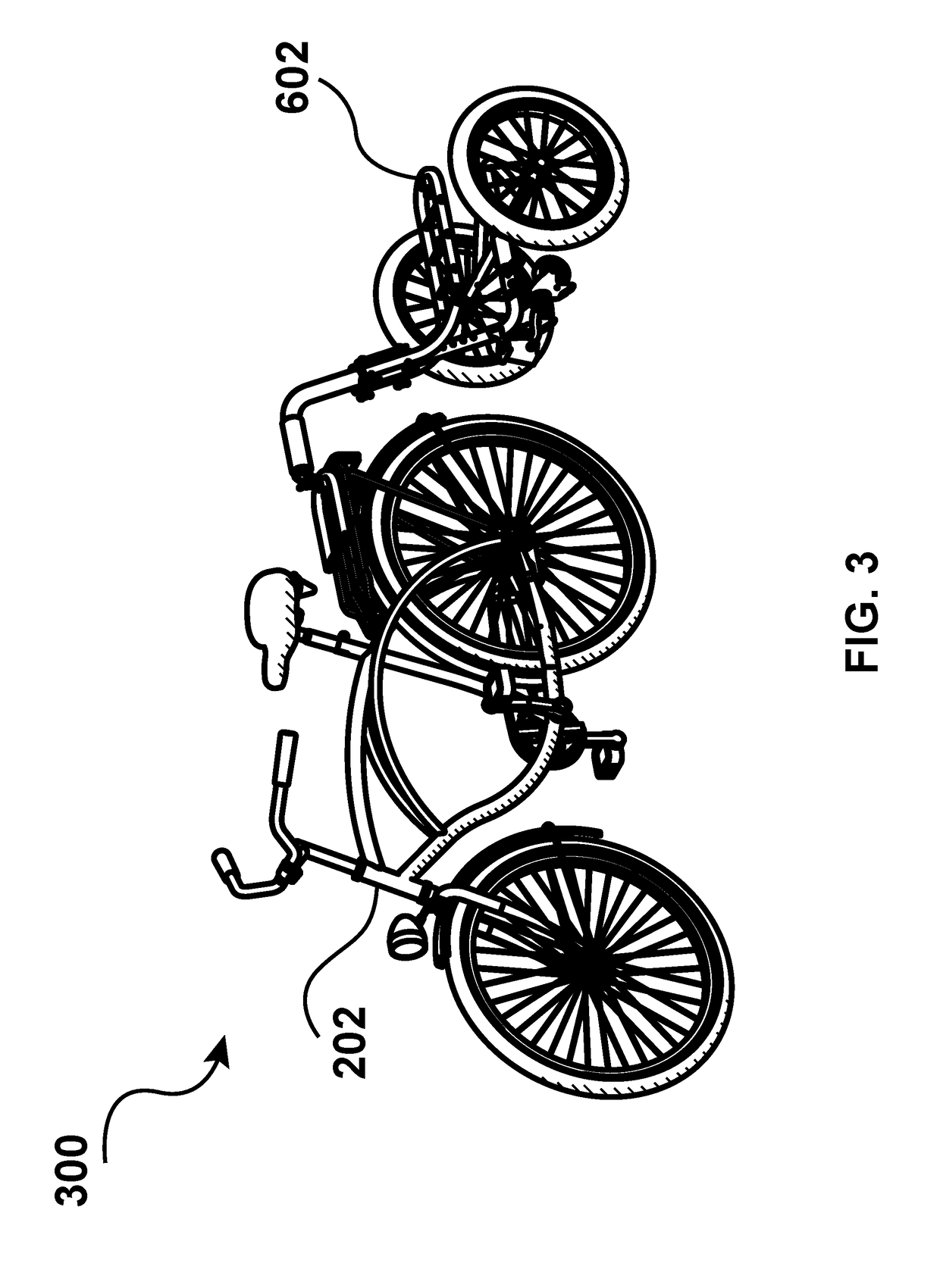 Apparatus to utilize a universal hitch to detachably attach a bicycle with a trailer to carry loads and convert the trailer into a cart when detached