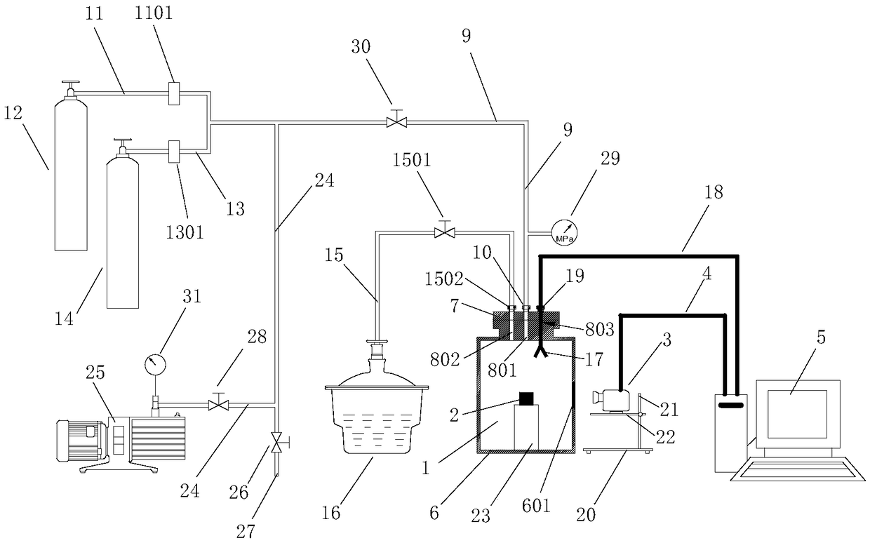 Coal-rock adsorption and desorption deformation visualization testing system and method under combined action of water and gas