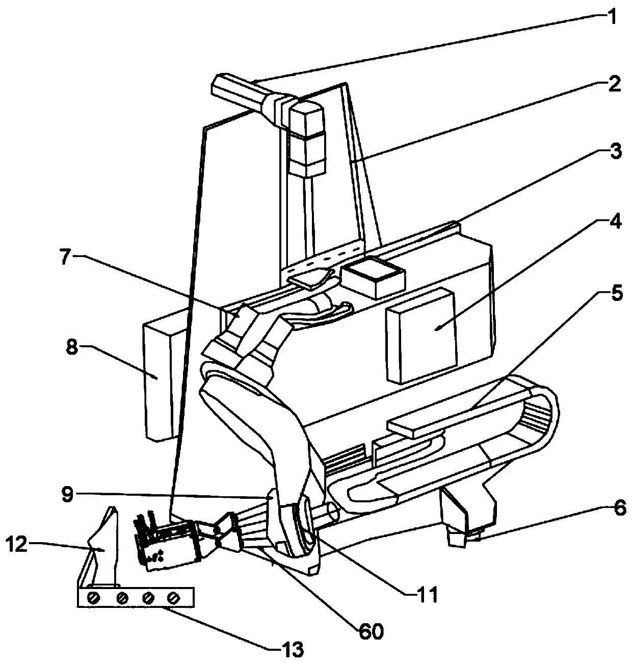 Marine wind power blade carbon fiber automatic forming equipment and laying process method