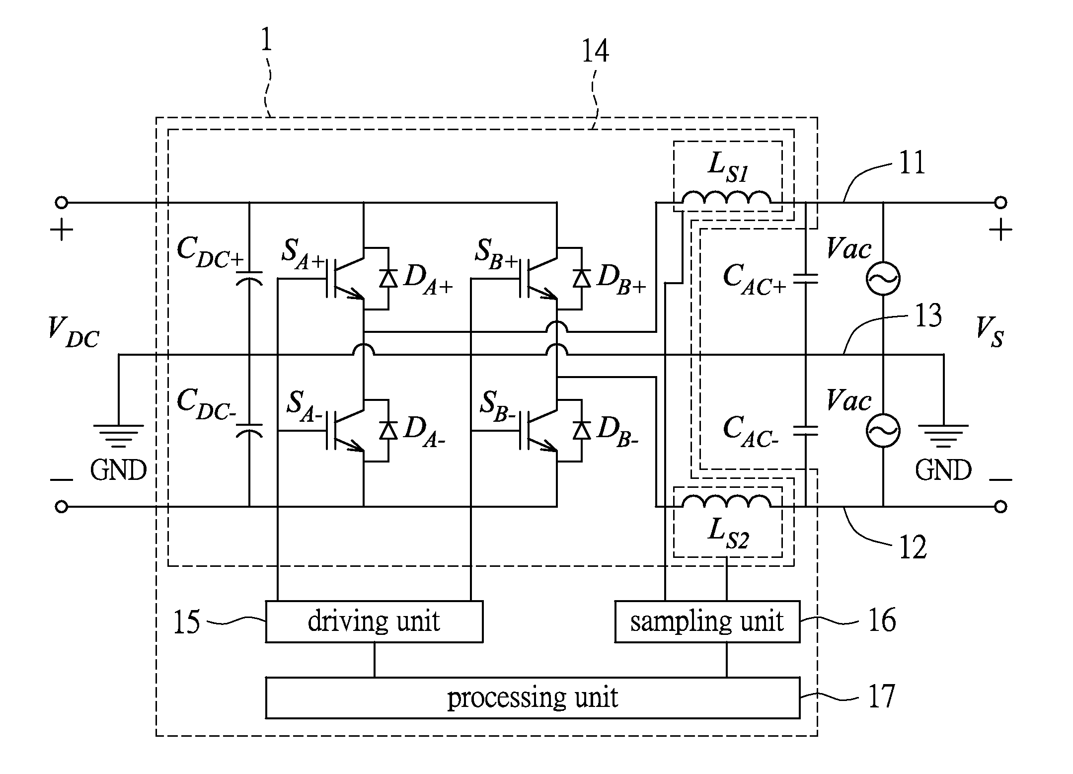 Single-phase three-wire power control system and power control method therefor